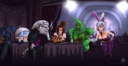 Battle Bunny Riven, Zac, Nidalee, Rengar, Warwick & Ahri by No-sabe HD Wallpaper Fan Art Artwork League of Legends lol