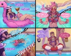 Pool Party Caitlyn & Vi Comic by ichiro-artosak HD Wallpaper Background Fan Art Artwork League of Legends lol