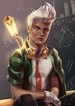 Academi Ekko by emametlo HD Wallpaper Fan Art Artwork League of Legends lol