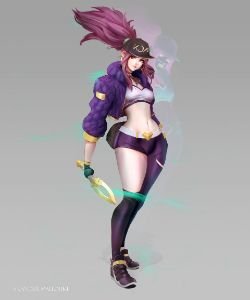K/DA Akali by Skander Mallouki HD Wallpaper Background Fan Art Artwork League of Legends lol