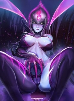Sexy Evelynn Rework by BADCOMPZERO HD Wallpaper Background Fan Art Artwork League of Legends lol