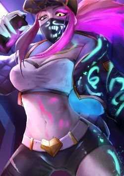 K/DA Akali by W. L. HD Wallpaper Background Fan Art Artwork League of Legends lol