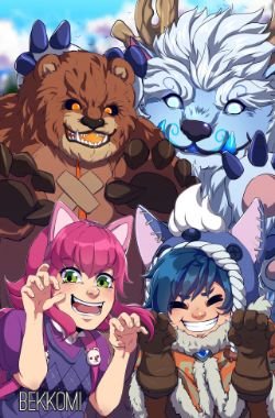 Nunu & Willump Rework & Annie by bekkomi HD Wallpaper Background Fan Art Artwork League of Legends lol