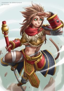 Female Wukong by Exaxuxer Gender Swap Bend HD Wallpaper Fan Art Artwork League of Legends lol