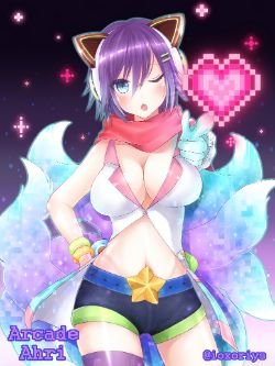 Arcade Ahri by いおりす League of Legends Fan Art Artwork Wallpaper lol