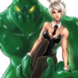 Battle Bunny Riven & Zac by sunnyrays HD Wallpaper Fan Art Artwork League of Legends lol (2)