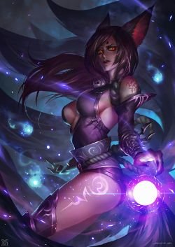 Darkness Ionia Ahri by 小归MIST League of Legends Artwork HD Wallpaper lolFan Art Artwork