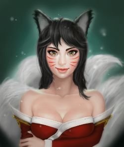 Ahri by 흑마본좌 HD Wallpaper Background Fan Art Artwork League of Legends lol