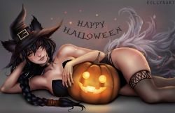 Halloween Ahri by eollynart HD 4k 6k Wallpaper Background Fan Art Artwork League of Legends lol