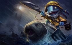 Fisherman Fizz Splash Art HD 4k Wallpaper Background Official Art Artwork League of Legends lol