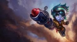 Rocket Girl Tristana Splash Art 4k HD Wallpaper Official Artwork League of Legends lol
