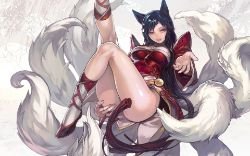 Sexy Ahri by Aoinhatsu HD Wallpaper Background Fan Art Artwork League of Legends lol