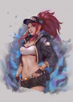 K/DA Akali by tanasil chotchoung HD Wallpaper Background Fan Art Artwork League of Legends lol