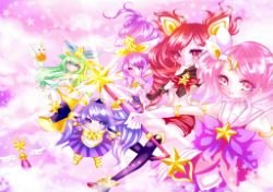Star Guardian Lulu, Poppy, Janna, Jinx & Lux by まみむめもえ＠牧場主 HD Wallpaper Fan Art Artwork League of Legends lol