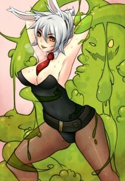 Battle Bunny Riven & Zac by 5-ish HD Wallpaper Fan Art Artwork League of Legends lol