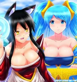 Ahri & Sona by Xano501 (6) HD Wallpaper Fan Art Artwork League of Legends lol