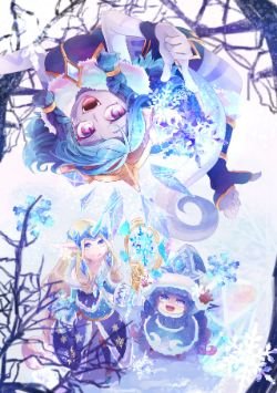 Winter Wonder Soraka, Neeko & Lulu by しまった HD Wallpaper Background Fan Art Artwork League of Legends lol