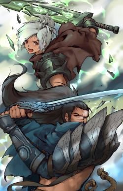 Riven & Yasuo by UnSynapse HD Wallpaper Background Fan Art Artwork League of Legends lol