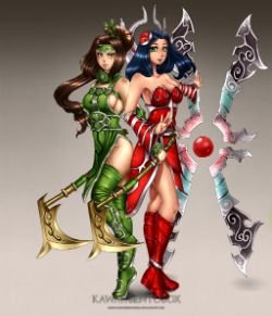 Irelia & Akali by hotbento HD Wallpaper Fan Art Artwork League of Legends lol