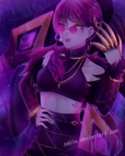 K/DA Evelynn by sauix HD Wallpaper Background Fan Art Artwork League of Legends lol