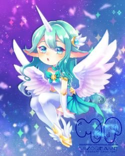 Chibi Star Guardian Soraka by MizoreAme HD Wallpaper Background Fan Art Artwork League of Legends lol