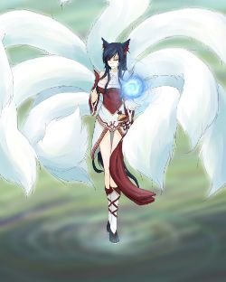 Ahri by 团子酱 League of Legends Artwork Wallpaper lol Fan Art