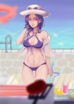 Pool Party Caitlyn by kaibab HD Wallpaper Background Fan Art Artwork League of Legends lol