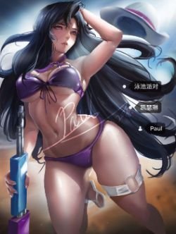 Pool Party Caitlyn by Edisonpaul HD Wallpaper Background Fan Art Artwork League of Legends lol