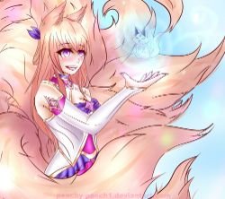 Star Guardian Ahri by Peachy-Peach1 HD Wallpaper Background Fan Art Artwork League of Legends lol