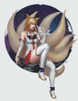 Star Guardian Ahri by PemaMendez HD Wallpaper Background Fan Art Artwork League of Legends lol