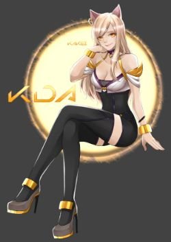K/DA Ahri by かけい HD Wallpaper Background Fan Art Artwork League of Legends lol