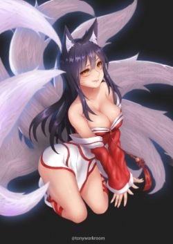Sexy Ahri by Tony HD Wallpaper Background Fan Art Artwork League of Legends lol