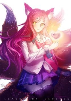 Academy Ahri by Yuika小暖 HD Wallpaper Background Fan Art Artwork League of Legends lol