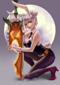 Battle Bunny Riven by 风待HR HD Wallpaper Fan Art Artwork League of Legends lol