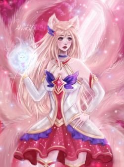 Star Guardian Ahri by Angeloush HD Wallpaper Background Fan Art Artwork League of Legends lol