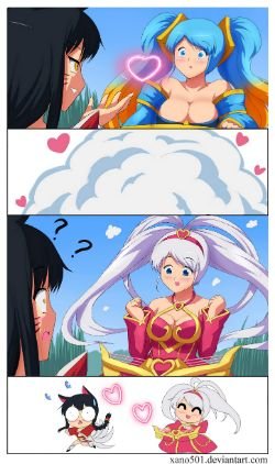 Ahri & Sona Comic by Xano501 HD Wallpaper Fan Art Artwork League of Legends lol