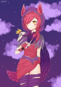 Xayah by 핑핑이응가 HD Wallpaper Background Fan Art Artwork League of Legends lol