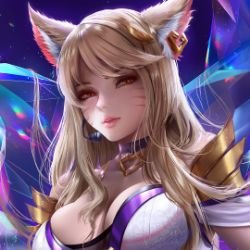 K/DA Ahri Close Up by reivash.art (2) HD Wallpaper Background Fan Art Artwork League of Legends lol