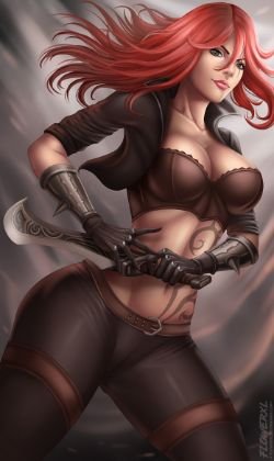 Katarina by Flowerxl (2) HD Wallpaper Fan Art Artwork League of Legends lol