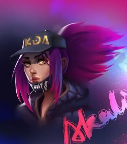 K/DA Akali by shuqi Dang HD Wallpaper Background Fan Art Artwork League of Legends lol