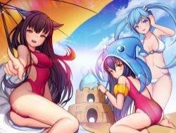 Pool Party Ahri, Sona & Lulu by DDUCK KONG HD Wallpaper Background Fan Art Artwork League of Legends lol