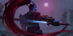 Blood Moon Yasuo by 大爷别掐脸 HD 4k 6k Wallpaper Background Fan Art Artwork League of Legends lol