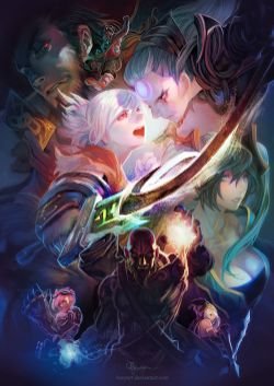 Riven, Ryze, Vi, Diana, Sona, Lee Sin & Twisted Fate by B.c.N.y. HD Wallpaper Fan Art Artwork League of Legends lol