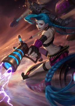 Jinx by bo liu HD Wallpaper Background Fan Art Artwork League of Legends lol