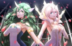 Star Guardian Soraka & Elementalist Lux (light) by 貓鬍子 HD 4k Wallpaper Background Fan Art Artwork League of Legends lol
