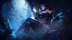 Shadow Evelynn by 左手-懒不画画 HD Wallpaper Background Fan Art Artwork League of Legends lol