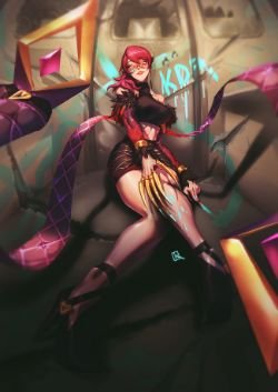 K/DA Evelynn by KU YU HD Wallpaper Background Fan Art Artwork League of Legends lol