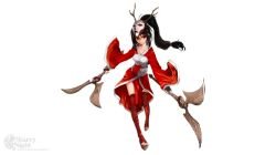 Blood Moon Akali by wongkaoru HD Wallpaper Fan Art Artwork League of Legends lol