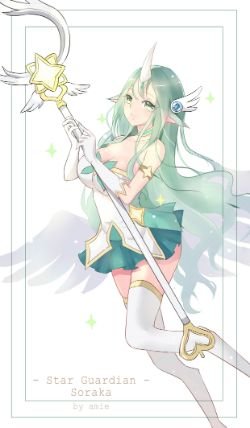 Star Guardian Soraka by 阿咩 HD Wallpaper Background Fan Art Artwork League of Legends lol