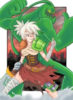 Riven & Zac by Ray-D-Sauce HD Wallpaper Fan Art Artwork League of Legends lol